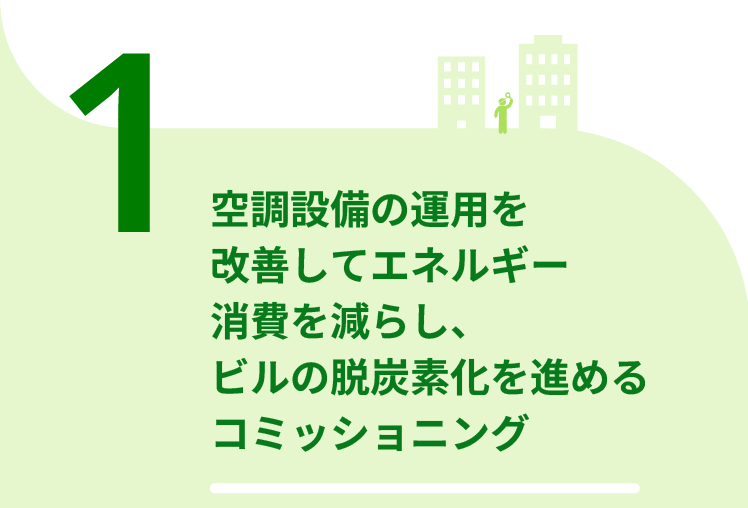 1.空調設備の運用を改善してエネルギー消費を減らし、ビルの脱炭素化を進めるコミッショニング