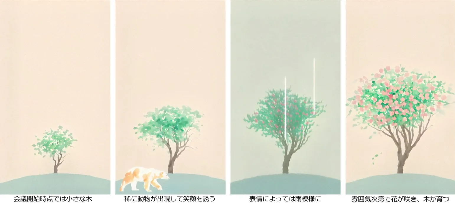 生成AIによって描かれる会議の風景 画像