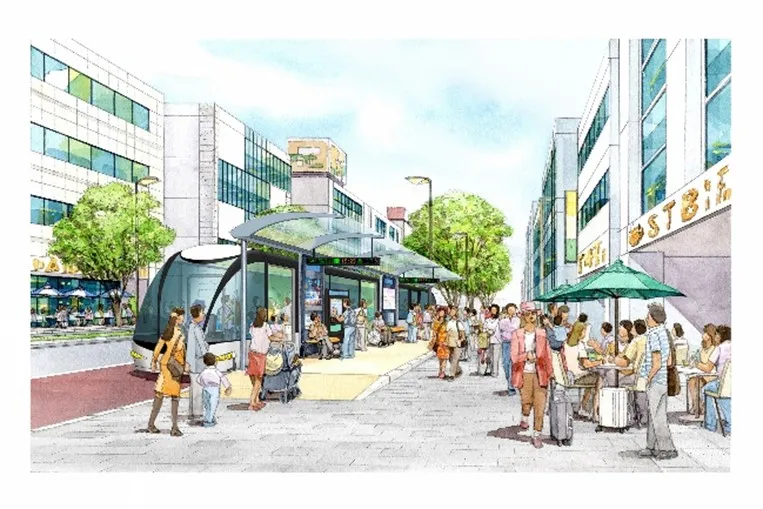 停留所周辺の賑わい空間のイメージ出典：名古屋市